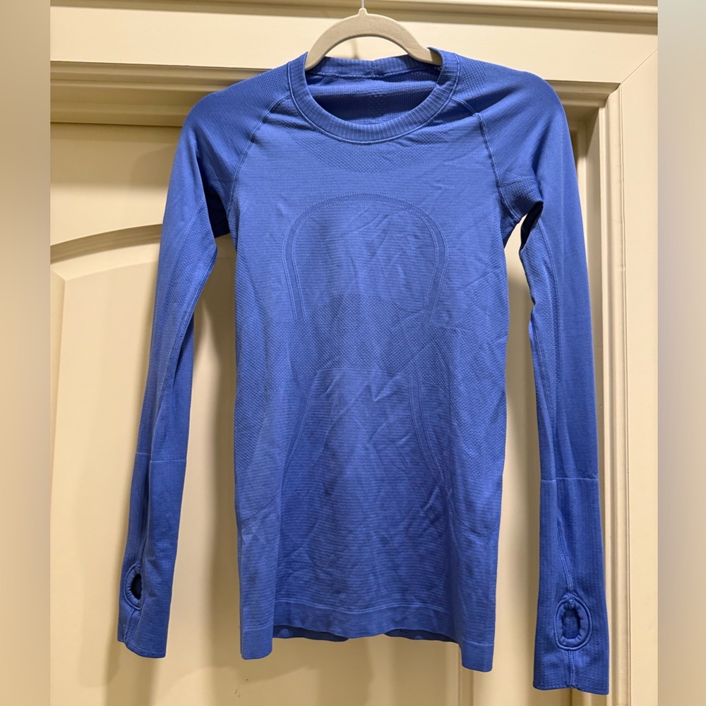 lululemon athletica Vibrant Blue Long Sleeve Tee